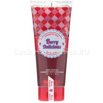 Клубничный гель-скраб для душа Etude House Berry Delicious Strawberry Body Scrub And Wash