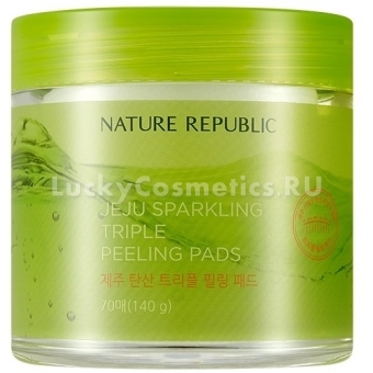 Пилинг-пэды с минеральной водой Nature Republic Jeju Sparkling Triple Peeling Pads