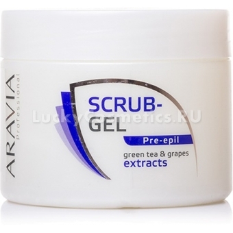 Скраб-гель перед депиляцией с экстрактом зеленого чая и винограда Aravia Professional Scrub-Gel Pre-epil