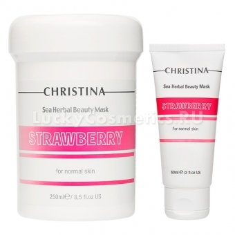 Маска для нормальной кожи с экстрактом клубники Christina Sea Herbal Beauty Mask Strawberry For Normal Skin
