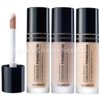 Увлажняющий жидкий консилер The Saem Cover Perfection Concealer Foundation SPF50+ PA+++