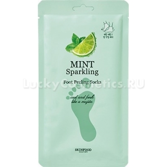 Отшелушивающие носочки для ног Skinfood Mint Sparkling Foot Peeling Socks