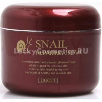 Крем для лица с муцином улитки Jigott Snail Repairing Cream