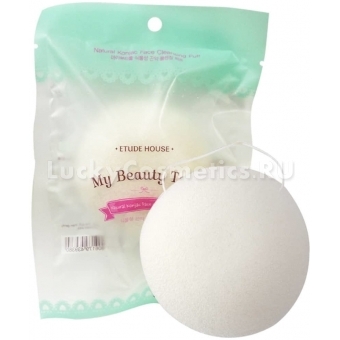 Очищающий спонж конняку Etude House My Beauty Tool Natural Konjac Face Cleansing Puff