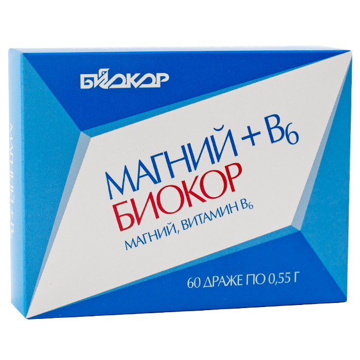

БАД Биокор БАД к пище Магний+B6