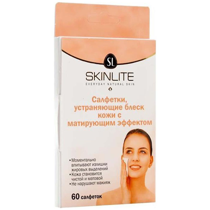 

Салфетки Skinlite салфетки, устраняющие блеск кожи с матирующим эффектом