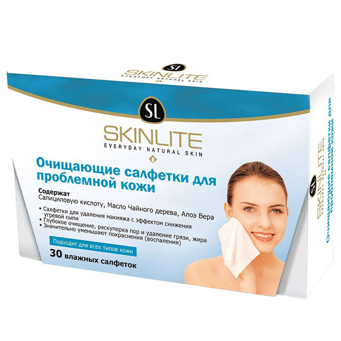 

Салфетки Skinlite очищающие салфетки для проблемной кожи