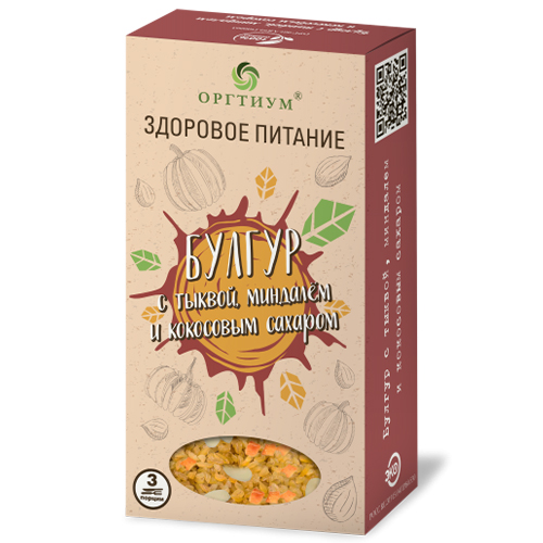 

Булгур Оргтиум булгур с тыквой, миндалем и кокосовым сахаром