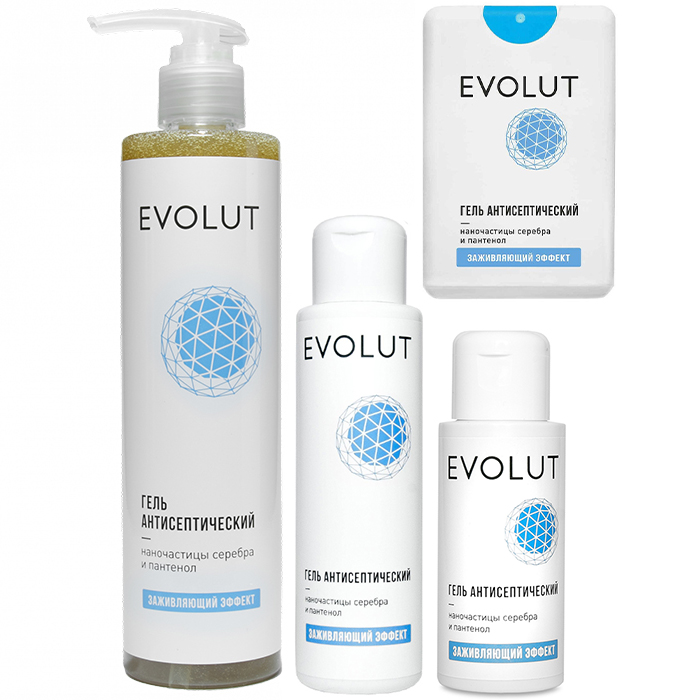 

Гель Evolut гель антисептический с наночастицами серебра и пантенолом