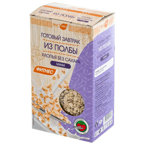 

Готовый завтрак ВастЭко готовый завтрак из полбы Мини хлопья без сахара