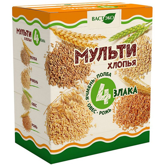 

Мультихлопья ВастЭко мультихлопья 4 злака