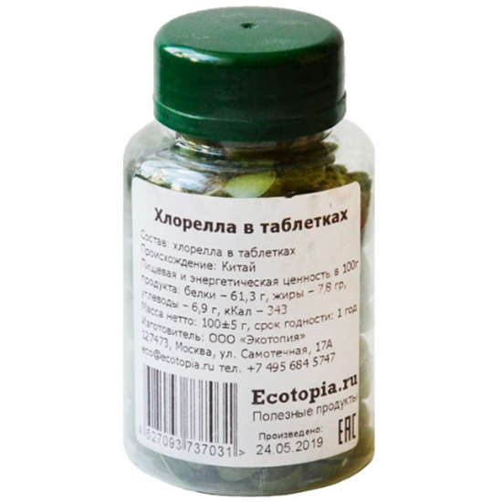 

Хлорелла Ecotopia хлорелла прессованная в таблетках