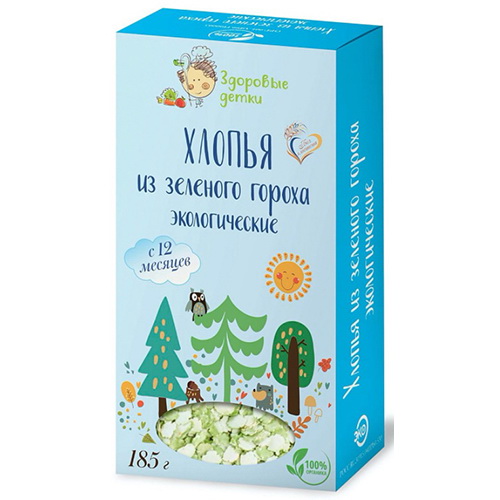 

Хлопья Здоровые Детки хлопья из зеленого гороха