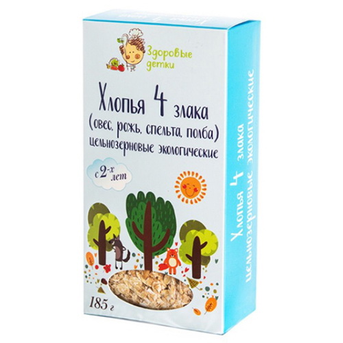 

Хлопья Здоровые Детки хлопья 4 злака
