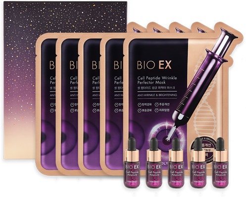 

Tony Moly Bio Ex Cell Peptid Wrincle Perfector Mask and Ampoule Kit